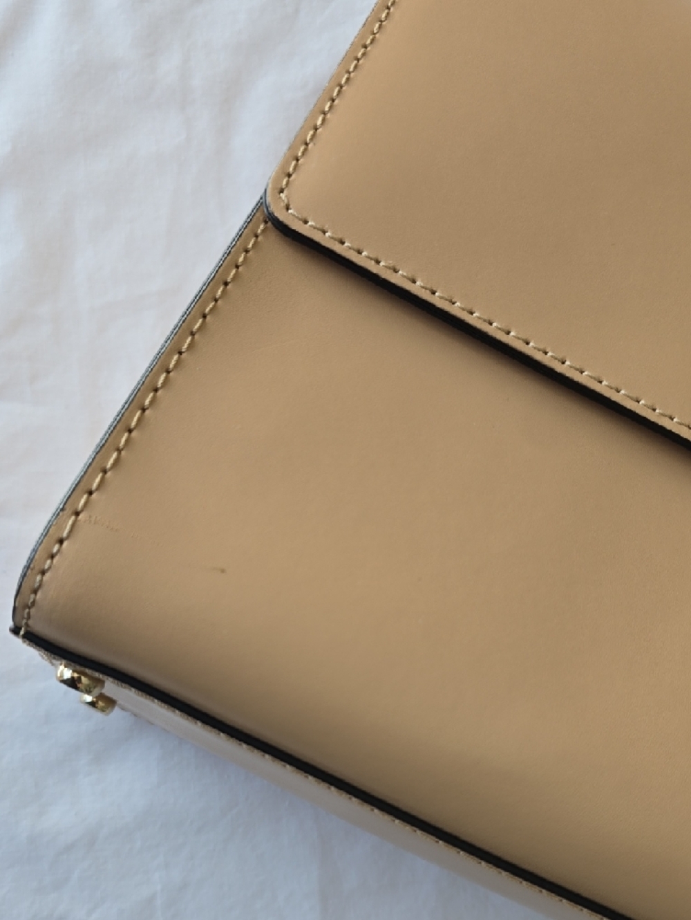 kate spade Beige Leather Structured Satchel with Gold Hardware - Picture 9 of 13